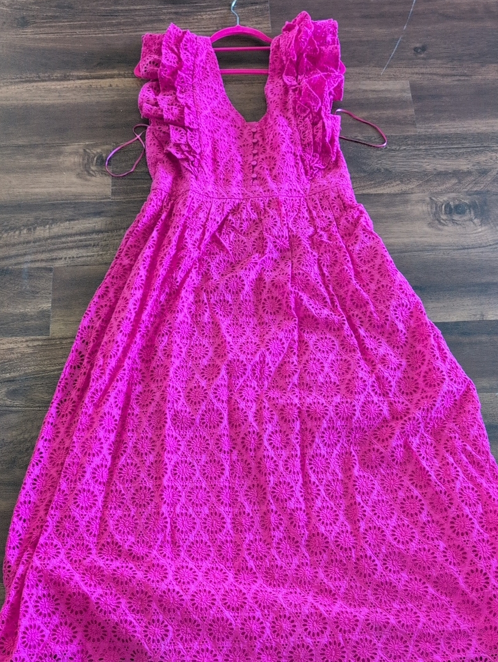 J. Crew Ruffle-sleeve maxi dress in eyelet NWT